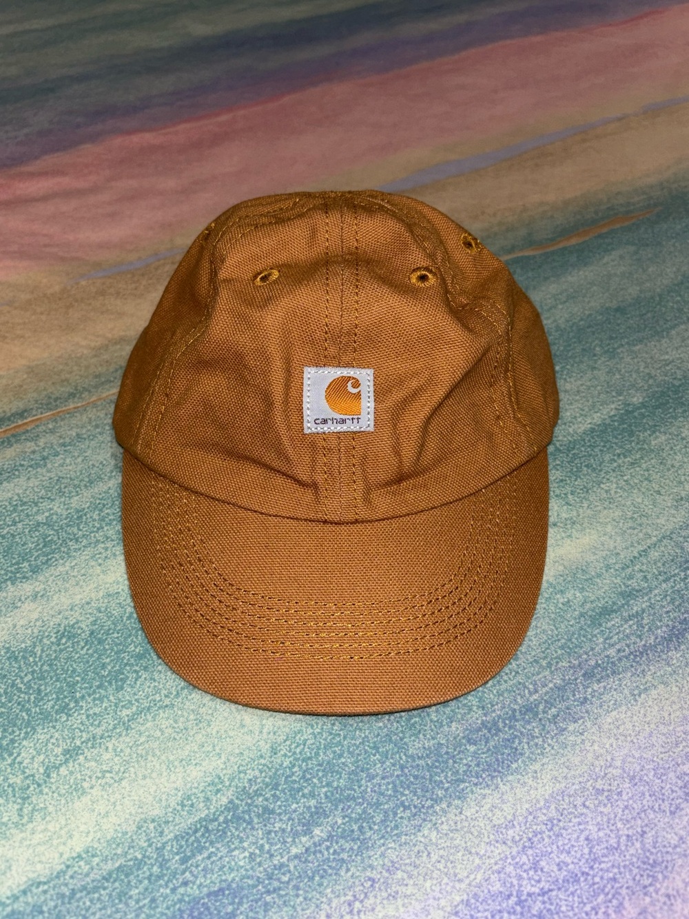 Carhartt Infant Brown Adjustable Cotton Authentic Canvas Flat Brim Hat Cap